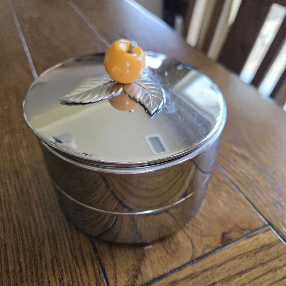 Chase Chrome Art Deco Era Stacking Set With Bakelite Apple Finial